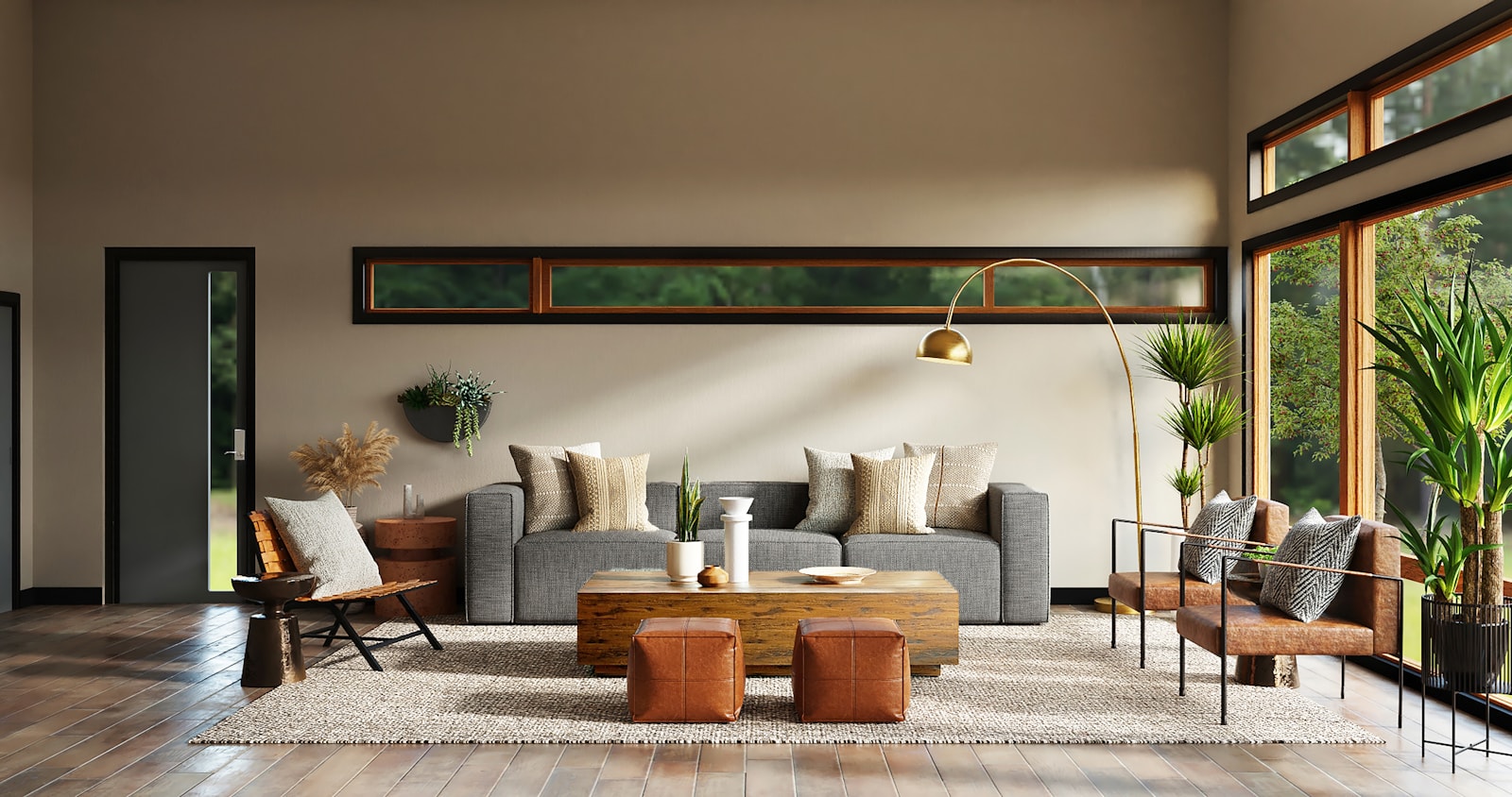 Aménagement intérieur moderne au Maroc avec espaces ouverts, mobilier sur mesure et matériaux nobles